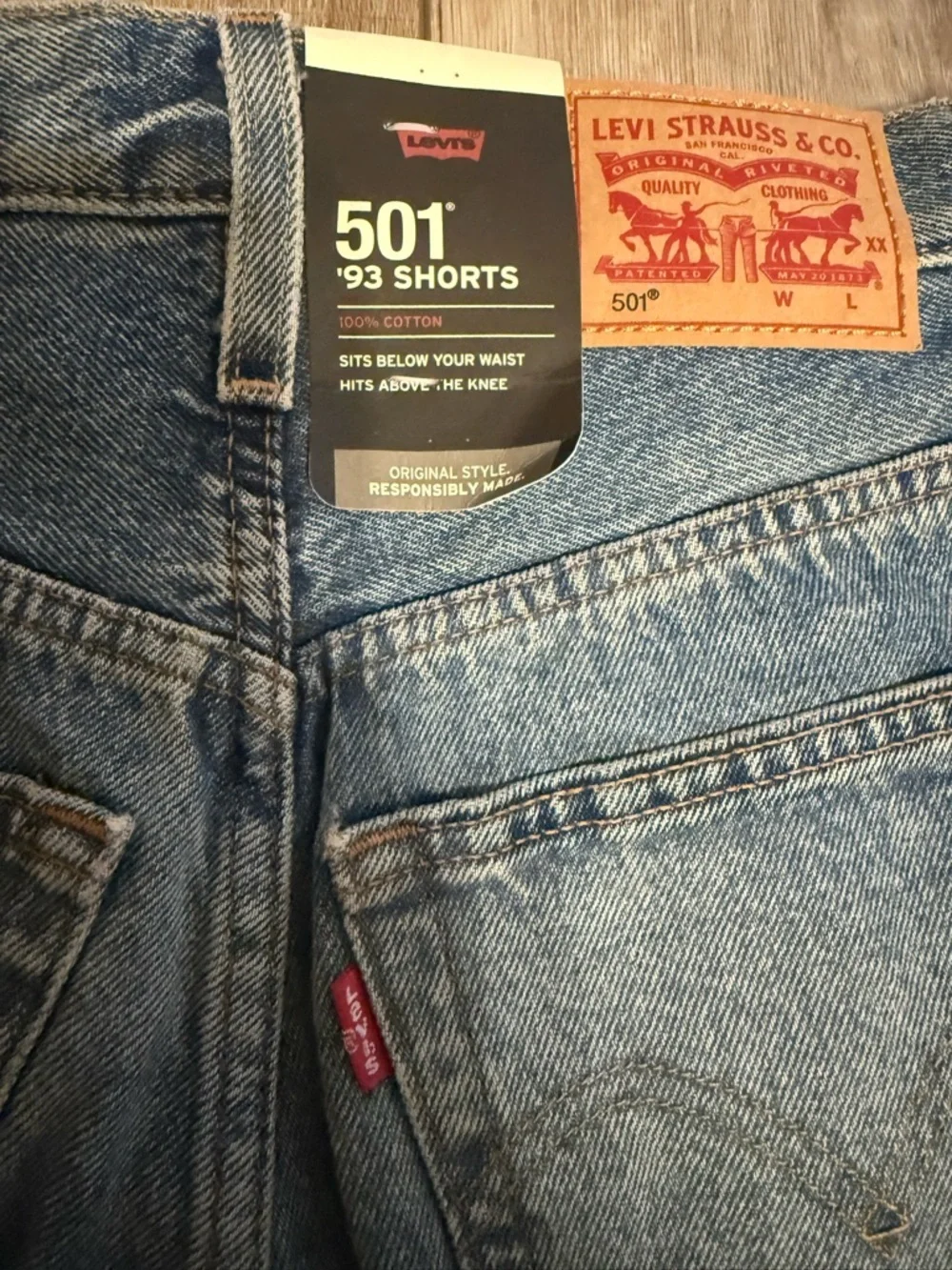 Levi's Distressed Blue Denim Cutoff Shorts